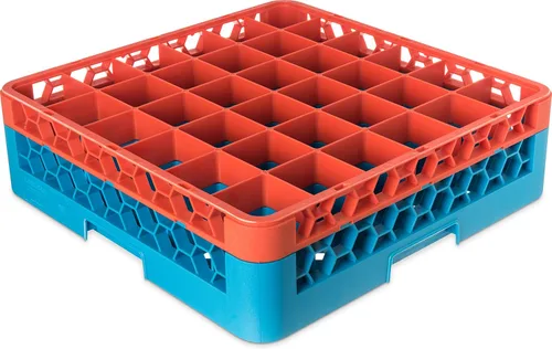 Miniatura 51 de Carlisle FoodService Products RG9-214 OptiClean Estante de vidrio con 9 compartimentos con 2 extensores, 7.12 pulgadas, polipropileno, azul