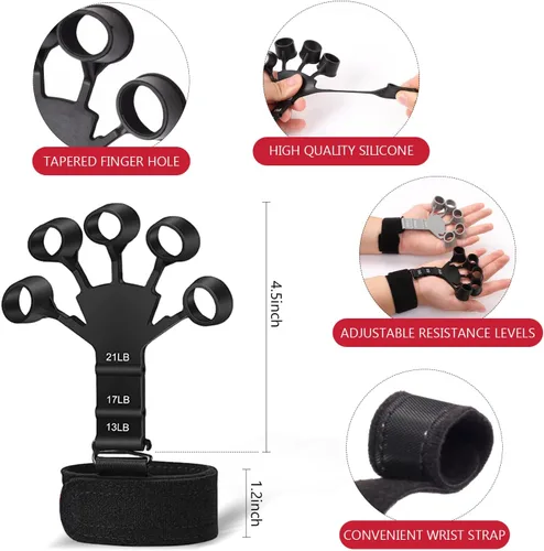 Miniatura 4 de Kit de entrenamiento de fuerza de agarre de 13 piezas, fortalecedor de agarre de mano, fortalecedor de antebrazo, fortalecedor de dedos, ejercitador