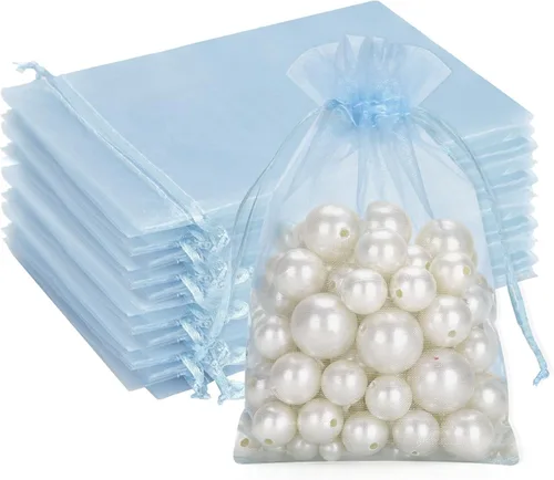 Miniatura 16 de G2PLUS Bolsas de organza moradas de 4 x 6 pulgadas, 100 bolsas de organza con cordón, bolsas de malla transparente para joyas, bolsa de regalo