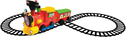 Miniatura 2 de Kiddieland Toys Limited - Mickey Choo, alimentado por batería, de 12 meses a 36 meses con Caboose & Tracks Ride On, los colores reflejantes pueden