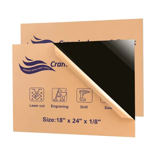 Miniatura 8 de Hojas de Acrílico Blancas 12" x 16" x 1/8", Paquete de 2 Cranviech Láminas de Plexiglás Fundido Blanco Alternativa al Vidrio para Letreros Bricolaje