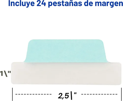 Miniatura 8 de Avery, Margin Ultra Tabs - Pestañas adhesivas reposicionables, 24 pestañas, de 2.5 x 1 pulgadas, marcadores de página de 2 lados para escribir
