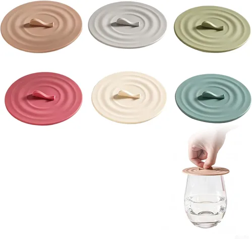 Tapas de silicona para tazas, 6 colores, grado alimenticio, antipolvo, herméticas, para tazas, té y café (6 unidades)