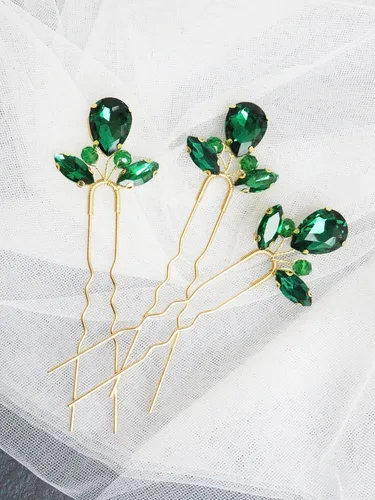 Miniatura 10 de 3 horquillas para el pelo de boda con diamantes de imitación, para novias, hecho a mano, accesorios para el cabello de mujer, accesorios