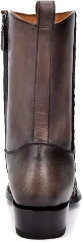 Miniatura 5 de Bota Hombre Cuadra en Piel Genuina con Cremallera Negro