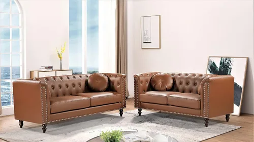 Miniatura 11 de Container Furniture Direct S5370-S Kittleson Velvet Upholstered Modern Chesterfield Sofa with Nailhead Trim, Gray