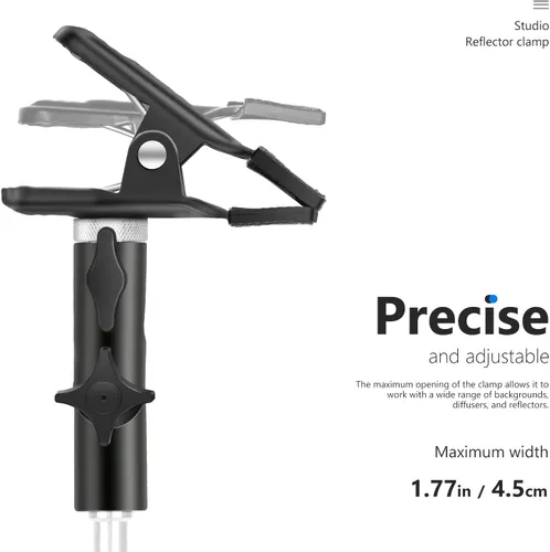 Miniatura 6 de NEEWER Soporte de abrazadera de metal resistente para estudio fotográfico con accesorio de soporte de luz de 5/8 pulgadas para reflector