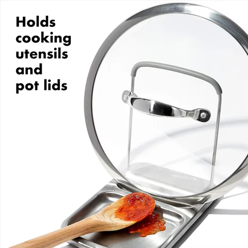 Miniatura 3 de OXO Good Grips - Soporte para cucharas de acero inoxidable con soporte para tapa