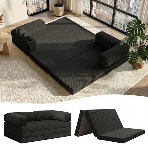 Miniatura 19 de JUIKURY Sofá cama plegable, silla cama convertible con almohada, colchón plegable, sofá cama de dos en uno, sofá cama extraíble portátil, silla cama