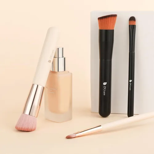 Miniatura 9 de DUcare Brocha para base y corrector, 2 unidades, bronceador de contorno, brocha Kabuki para cara, mezcla de líquidos sintéticos, herramientas
