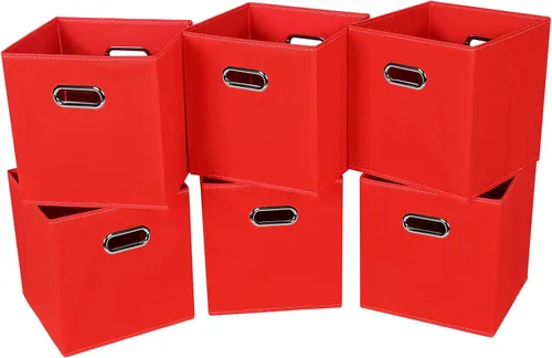 Miniatura 9 de STOREONE Contenedores organizadores de 13 pulgadas, cubo de almacenamiento de tela negra, cesta de almacenamiento plegable con asas dobles y cajas