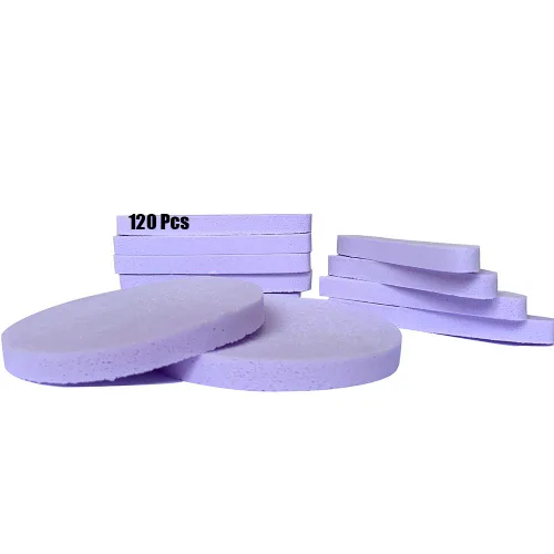 Miniatura 15 de Esponja facial comprimida, 120 unidades PVA profesional eliminación de maquillaje profesional esponjas de lavado facial esponjas de spa limpieza Azul