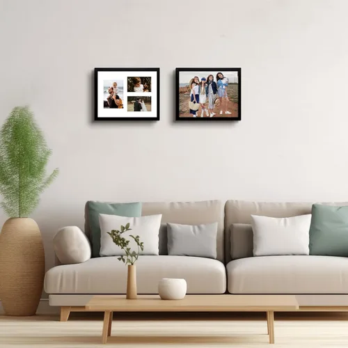 Miniatura 7 de Golden State Art, Marco de fotos de madera negra de 11x14 - Paspartú blanco para fotos de 5x7 y 4x6 - Cristal real, colgador de dientes de sierra