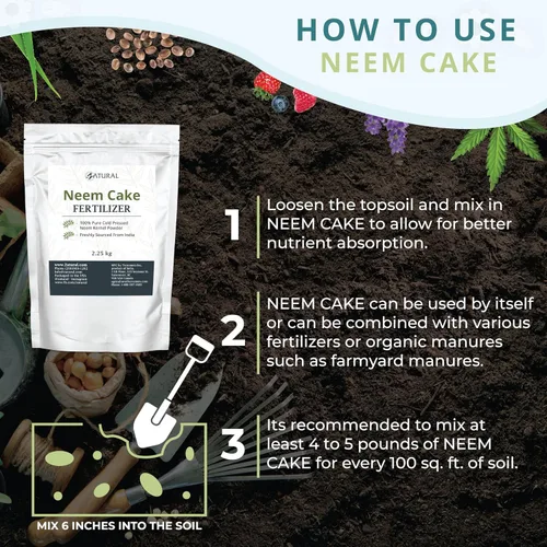 Miniatura 3 de Zatural Natural Neem Cake Powder Acondicionador orgánico prémium para suelos y fertilizantes para plantas Harina de semillas Azadirachta Indica