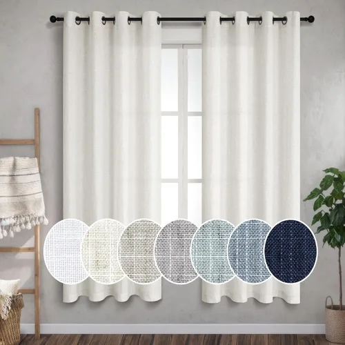 Miniatura 42 de Pitalk Cortinas de dormitorio azul oscuro de 72 pulgadas de largo con ojales, decoración náutica costera masculina, decoración náutica, Azul marino