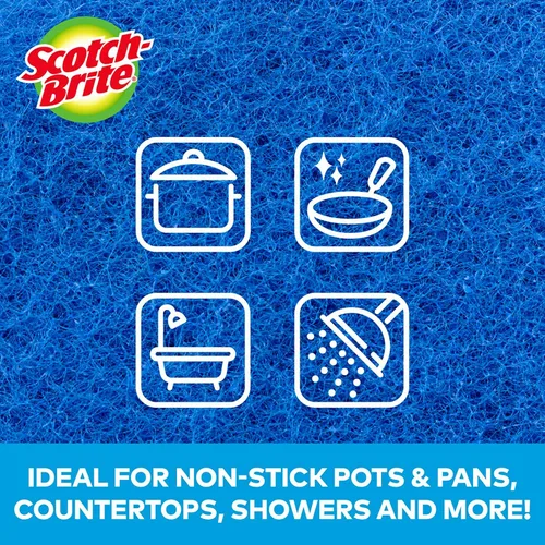 Miniatura 4 de Scotch-Brite - Estropajos antiarañazos, esponjas de limpieza para cocina y vajilla, 3 esponjas (paquete de 2)