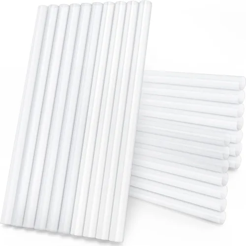 Miniatura 22 de Manarty - 24 barras de pegamento caliente blancas de tamaño completo, 24 unidades de 0.43 pulgadas de diámetro x 8 pulgadas de largo para Blanco