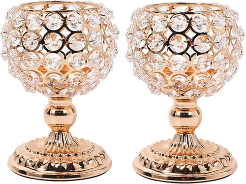 Miniatura 12 de Juego de 2 candelabros de cristal plateado para mesa de comedor, centro de mesa, decoración de mesa para comedor, sala de estar, café, mesa de Plata