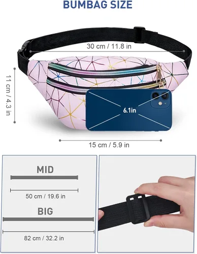 Miniatura 5 de Livacasa - Cangurera holográfica linda, brillante e impermeable para mujer, cangurera para viajes, fiestas, festivales, correr y senderismo