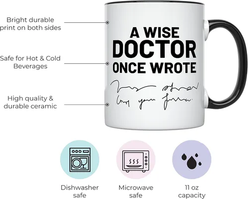 Miniatura 2 de YouNique Designs Taza divertida para médico, 11 onzas, regalos de ceremonia de bata blanca, regalos para hombres y mujeres, regalos de Agarradera