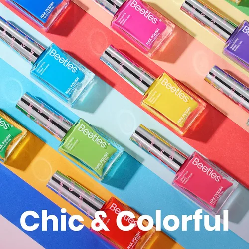 Miniatura 8 de Beetles - Juego de esmaltes de uñas de neón – Kit de esmalte de uñas de secado rápido, 12 colores, rosa intenso, verde, azul, amarillo, rojo, secado