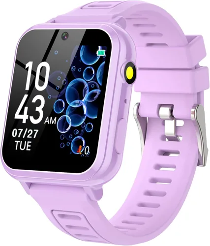 Miniatura 9 de Phyulls Reloj inteligente para niños, reloj inteligente con 39 juegos, cámara, grabadora de video, calculadora de alarma musical, calendario, Negro