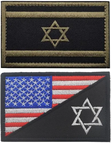 Miniatura 18 de 2 parches de bandera de Israel para coser en bordado, insignias tácticas israelíes de IL, emblema militar de moral militar, parches de gancho