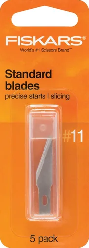 Miniatura 4 de Fiskars Exacto, cuchillo de precisión para manualidades, hoja multiusos con cubierta protectora, acero y 196010-1006 hojas número 11 estándar, 5