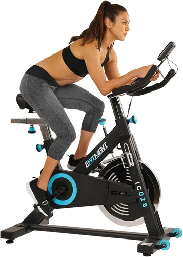 Miniatura 12 de EFITMENT Exercise Bike, Indoor Cycling Bike for Home Cardio, Low Noise Stationary Bikes with Adjustable Magnetic, LCD Monitor, Pulse Grips, Device