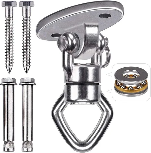 BeneLabel Percha de Columpio con Rodamiento Giratorio de Capacidad de 800 Libras Soporte de Montaje en Techo de Acero Inoxidable Kit Colgante para