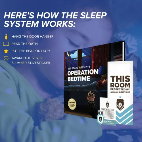 Miniatura 4 de ZZZ Bears Airman Sleeptight Air Force - Oso de peluche con libro de cuentos y sistema de sueño, regalo reconfortante para niños de la Fuerza Aérea