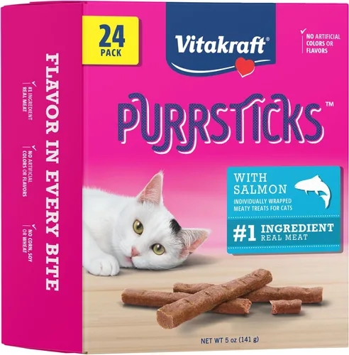 Miniatura 13 de Vitakraft PurrSticks - Golosinas suaves nutritivas y saludables para gatos, palitos de carne asada al horno suavemente para gatos con 70% de carne