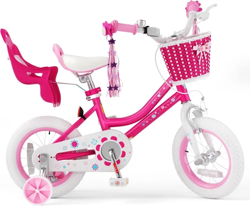 Miniatura 12 de KORIMEFA Bicicleta para niñas de 2 a 12 años, 12, 14, 16, 20 pulgadas, bicicleta para niños pequeños con ruedas de entrenamiento, bicicleta