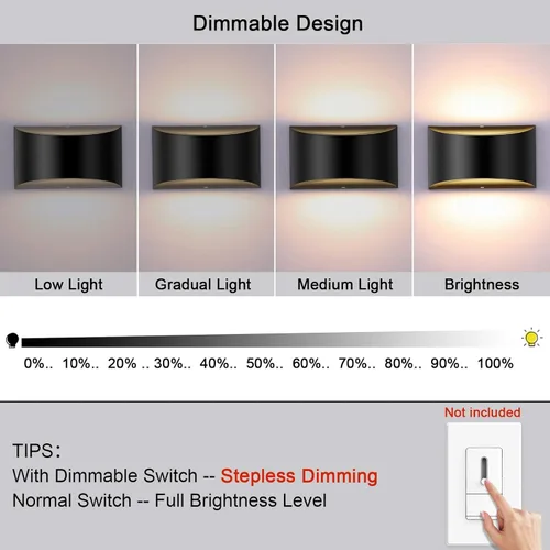 Miniatura 2 de Lightess Lámpara de pared LED interior regulable, luces de pared modernas de 12W, iluminación de pasillo cálida para sala de estar, dormitorio