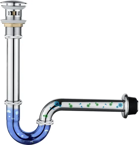 Miniatura 4 de Trampa para botella de tapón para fregadero de baño, en forma de U, kit completo de drenaje de entrada deslizante de 1-1/4 pulgadas, juego de Cromo