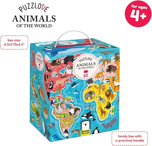 Miniatura 6 de Puzzlove Animals of The World (60 piezas) Rompecabezas de 4+ piso
