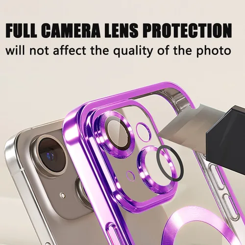 Miniatura 366 de Misscase Funda magnética con purpurina para iPhone 11 compatible con MagSafe, protección completa, delgada, a prueba de golpes, antiarañazos