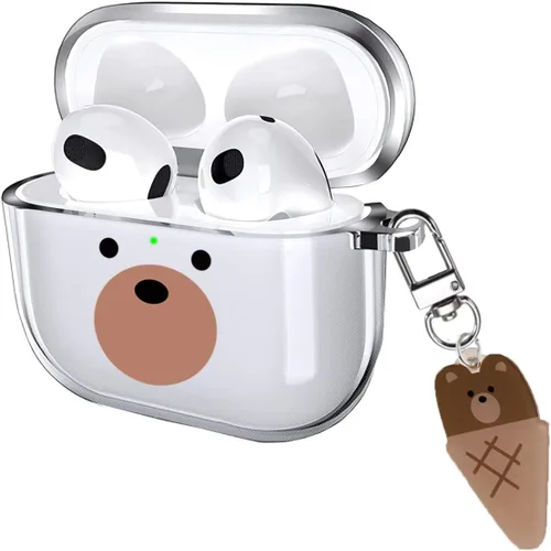 Funda para AirPods 4 2024 con mosquetón de llavero, funda transparente para AirPods 4, diseño de anime, funda suave con adornos para niños, niñas,