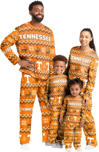 Miniatura 33 de FOCO NCAA para mujeres - Conjunto de pijamas familiares navideños a juego con patrón feo del equipo universitario de la NCAA Patrón feo navideño