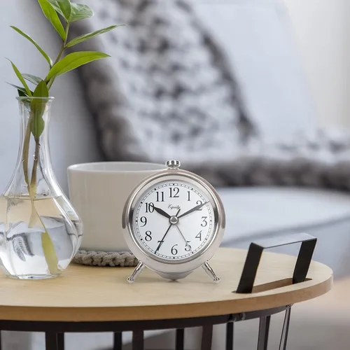 Miniatura 7 de Equity 25655 - Reloj despertador pequeño de metal plateado