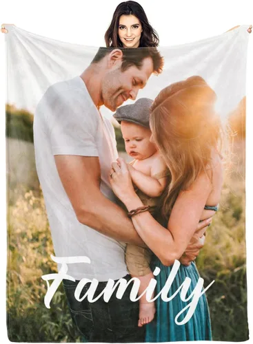 Miniatura 40 de Manta personalizada con fotos y texto para mamá, papá, bebé, familia, amigos, manta personalizada para cumpleaños, Navidad, para mujeres, hermana