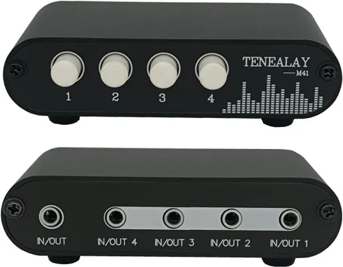 Miniatura 11 de Nueva Caja divisora de audio D3 3 (1)-entrada-1 (3)-salida, mini conmutador de señal de entrada de fuente selector divisor de 3.5mm estéreo