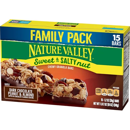 Miniatura 24 de Nature Valley Barras masticables de proteínas, mantequilla de maní, chocolate oscuro, 5 barras (paquete de 3)