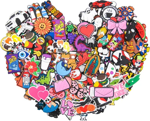 QYSEOFON 20, 35, 50, 75, 100 dijes de dibujos animados al azar para zapatos para mujeres y hombres, decoración de zapatos para pulseras y regalos de