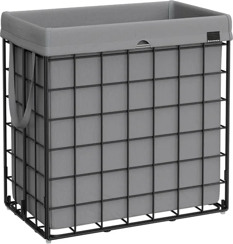 Miniatura 8 de SONGMICS Cesta para la ropa sucia, 23.8 galones (90 litros) Cesta de ropa, Cesta para ropa plegable, Forro extraíble y lavable, Marco de alambre