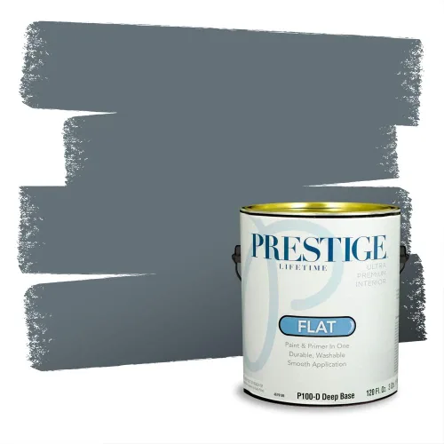 Miniatura 622 de Pintura Exterior + imprimación PRESTIGE, todo-en-uno, 1 galón, acabado mate, color comparable al Valspar* Royal Gray* VS151-Gris real