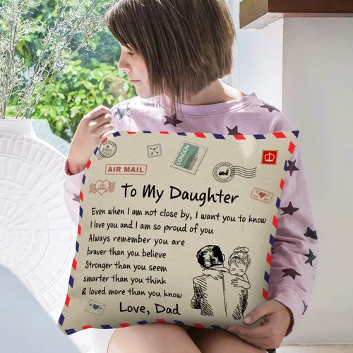 Miniatura 2 de Kenon Fundas de almohada personalizadas para hija, funda de almohada cuadrada decorativa personalizada para hija de papá Bithday