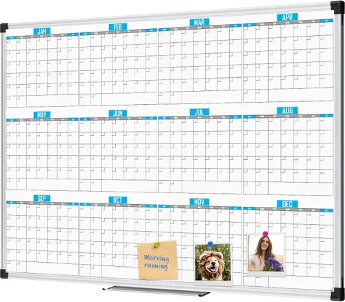 Miniatura 13 de XBoard Calendario de Pizarra Blanca de Borrado en Seco 36 X 24 Pulgadas - Calendario Combinado de Pizarra Blanca Mensual, Pizarra Blanca Magnética +