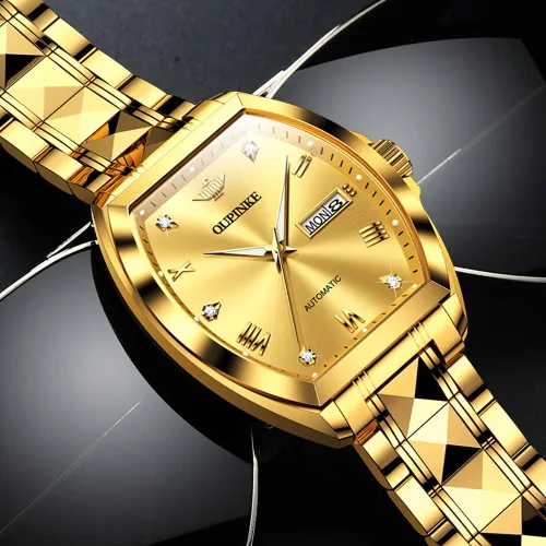 Miniatura 7 de OUPINKE Relojes automáticos de lujo para hombre, de cuerda automática, mecánico, de diamante, de acero de tungsteno, impermeable, luminoso