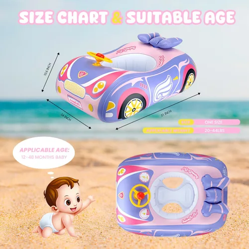 Miniatura 4 de Flotador de piscina para bebé, flotadores 3D para niños pequeños de 1 a 2 años, flotadores de piscina para bebés de 6 a 12 meses, flotadores